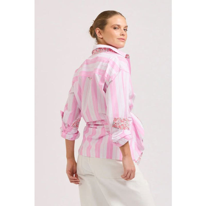 The Boyfriend Overfriend Shirt | Floral Pink Combo - Tops