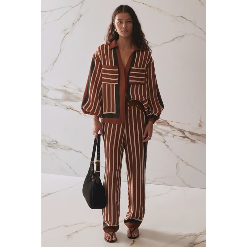 The Brixlynn Pants | Cherrywood Stripe Bottoms