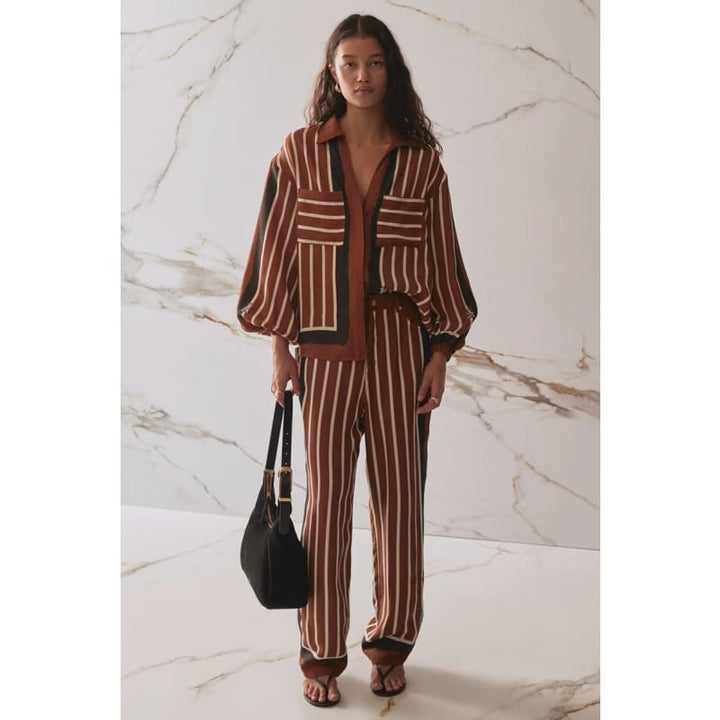 The Brixlynn Pants | Cherrywood Stripe Bottoms