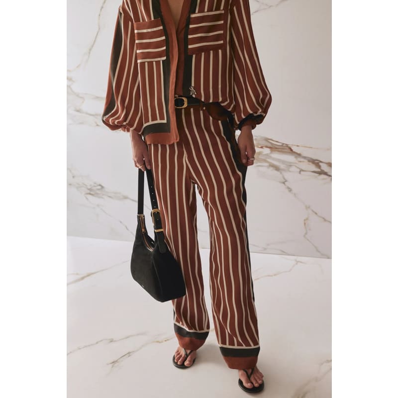 The Brixlynn Pants | Cherrywood Stripe Bottoms