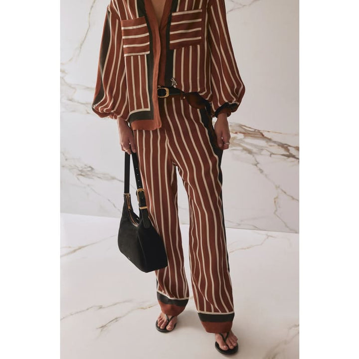 The Brixlynn Pants | Cherrywood Stripe Bottoms