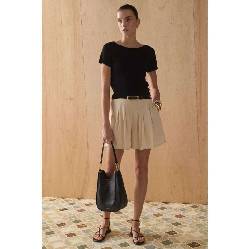 The Emi Knit Tee | Noir - Tops