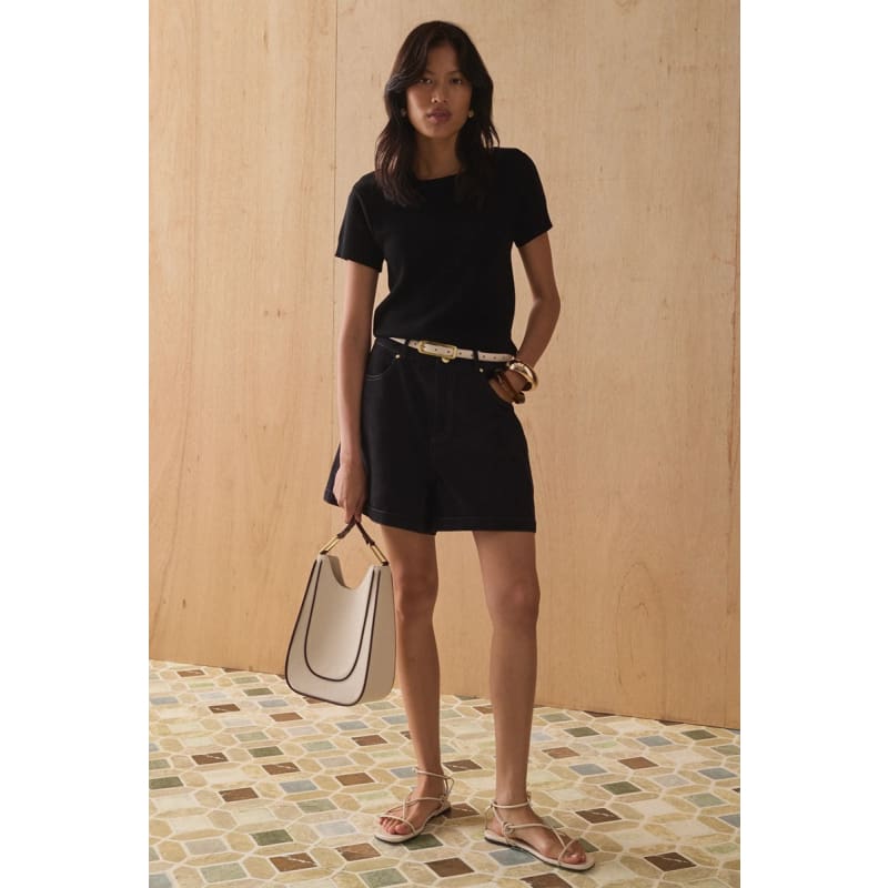 The Emi Knit Tee | Noir - Tops