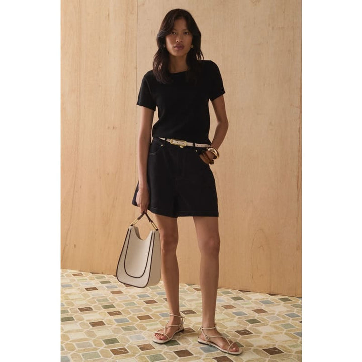 The Emi Knit Tee | Noir - Tops
