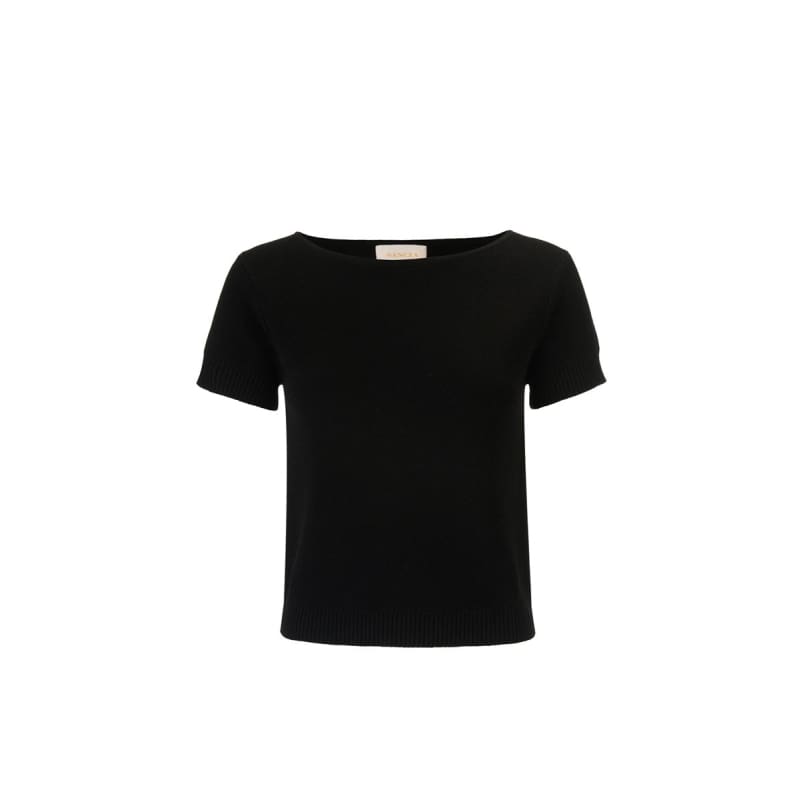 The Emi Knit Tee | Noir - Tops
