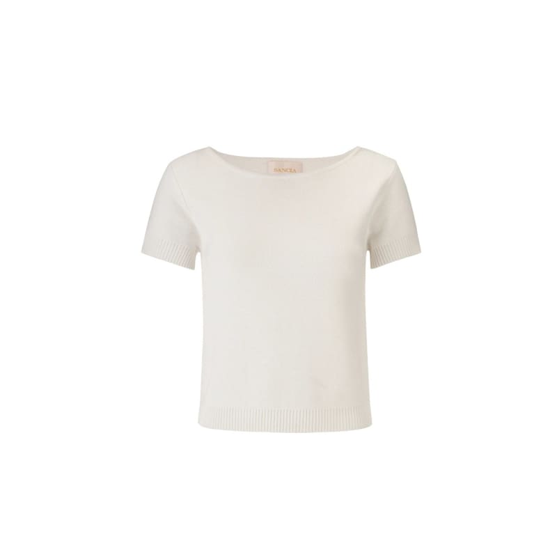 The Emi Knit Tee | White - Tops