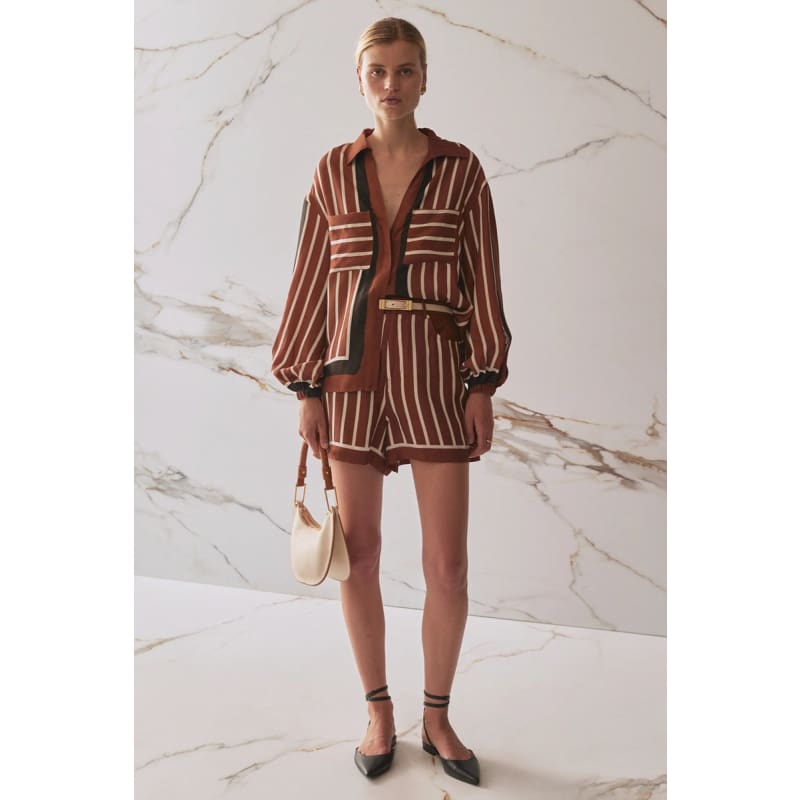 The Faye Shirt | Cherrywood Stripe Tops