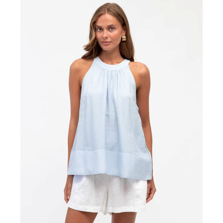 The Grace Gathered Top | Blue - Tops