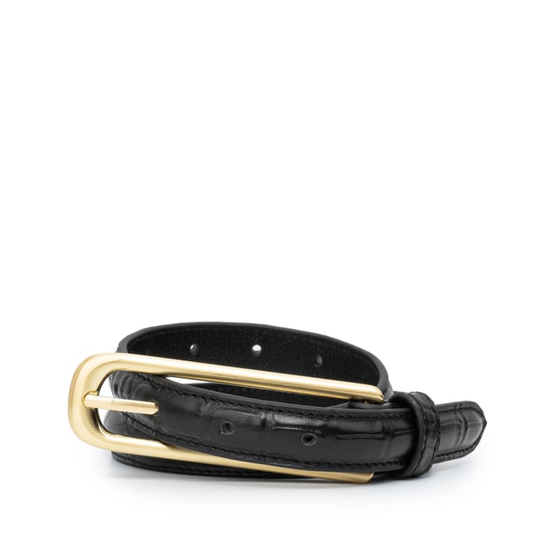 The Jolene Belt Black Croc - Accessories