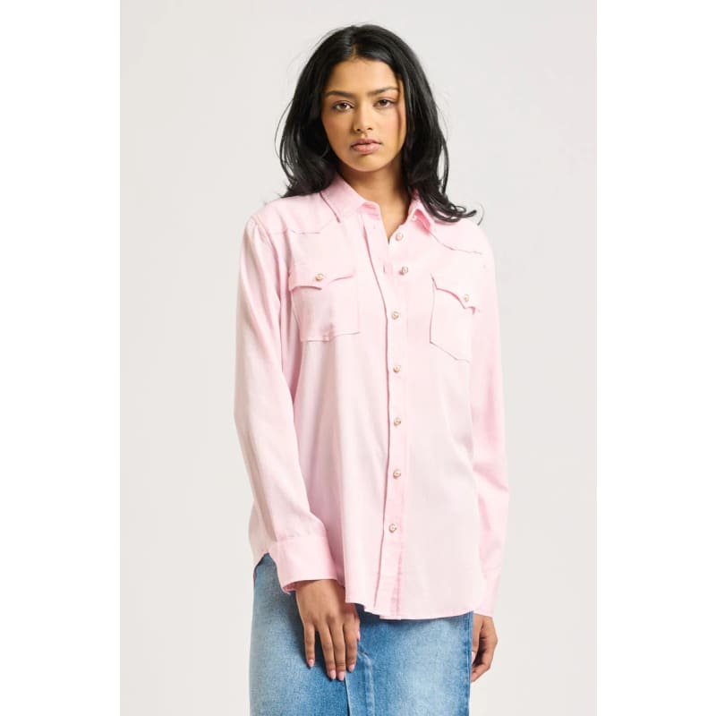 The Lady Rancher Classic Shirt Baby Pink - Tops