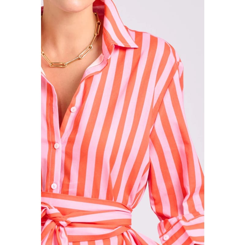 The Luna Dress | Pink Papaya Stripe - Dress