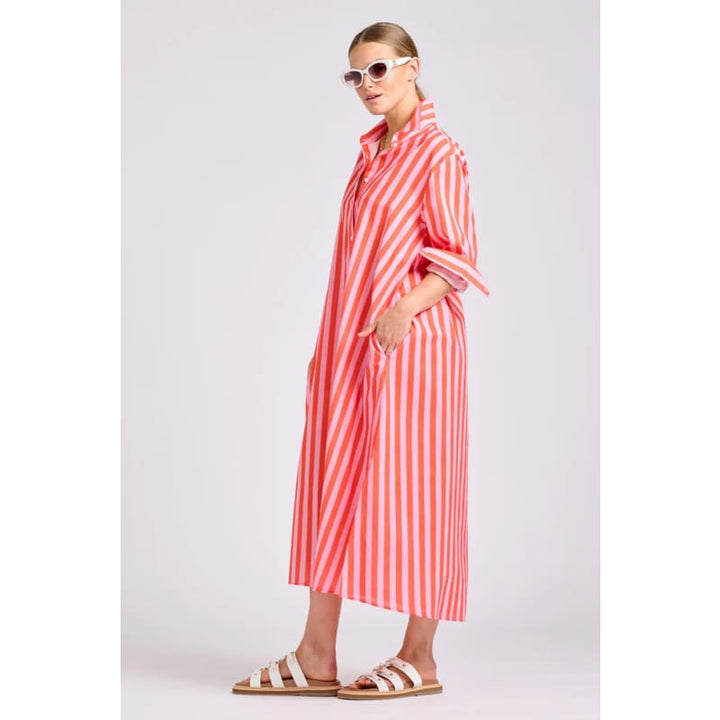 The Luna Dress | Pink Papaya Stripe - Dress