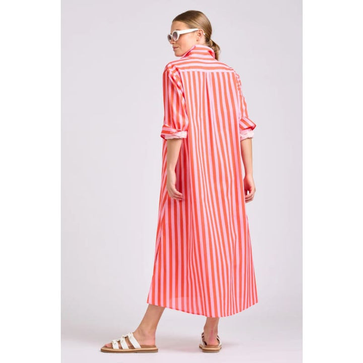 The Luna Dress | Pink Papaya Stripe - Dress