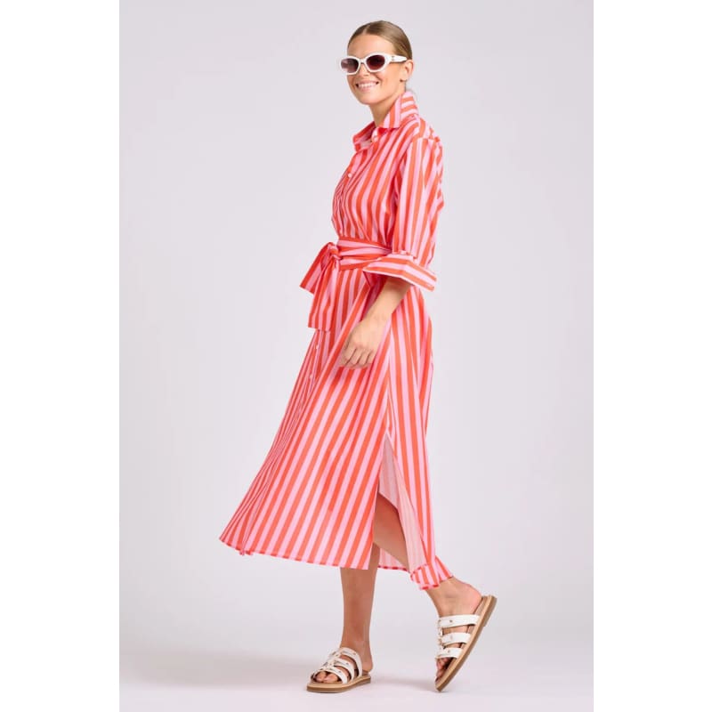 The Luna Dress | Pink Papaya Stripe - Dress