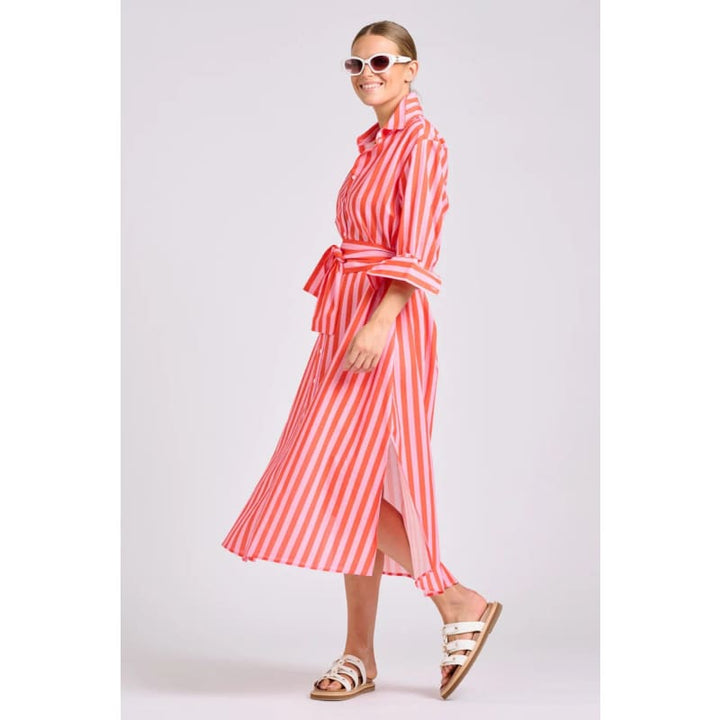 The Luna Dress | Pink Papaya Stripe - Dress