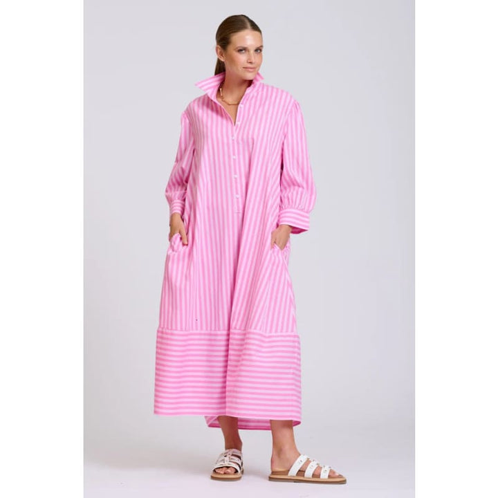 The Martha Dress | Double Pink Stripe - Dress