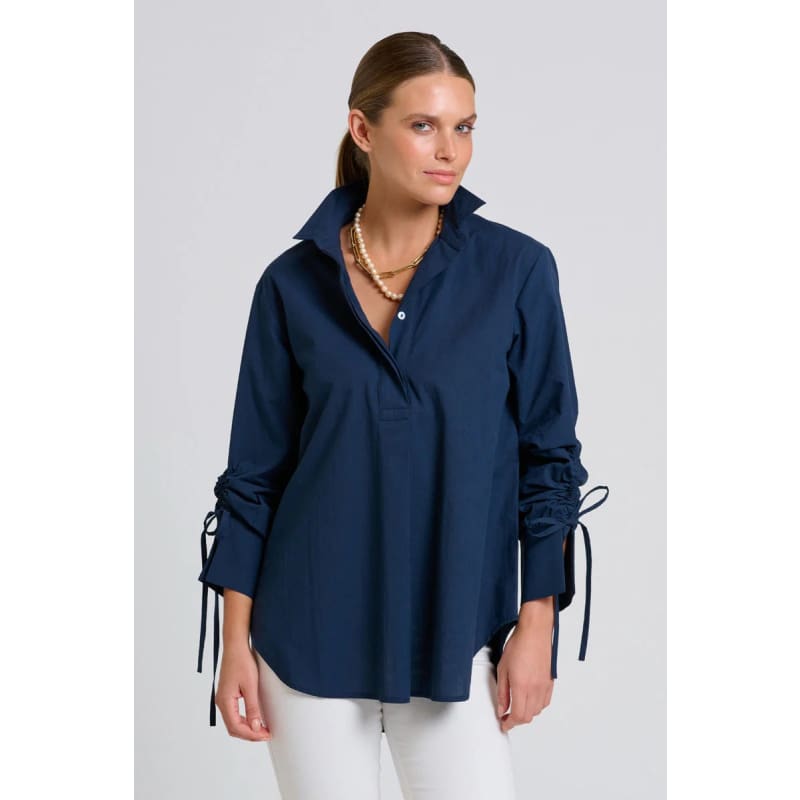 The Millie Girlfriend Shirt | French Navy - Tops