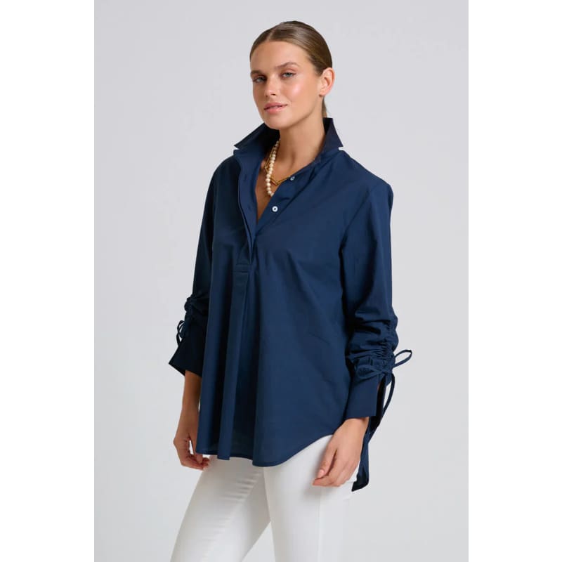 The Millie Girlfriend Shirt | French Navy - Tops