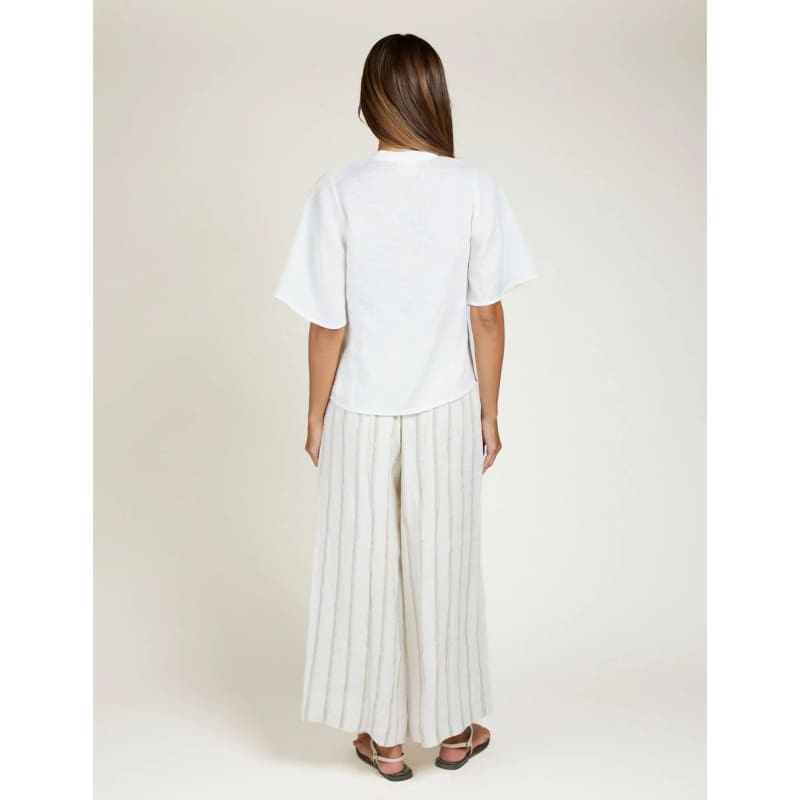 The Palazzo Pant | Taupe Stripe - Bottoms