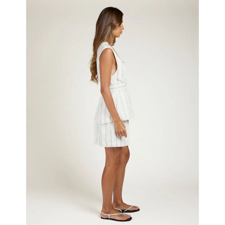 The Palazzo Short | Taupe Stripe - Bottoms