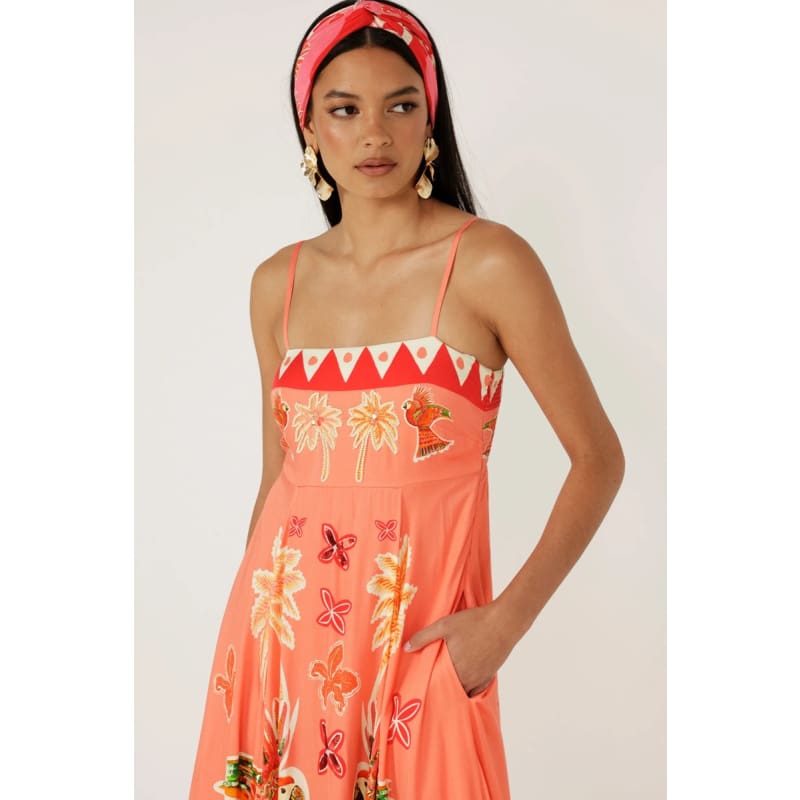 The Parrot Garden Midi Dress - Dress