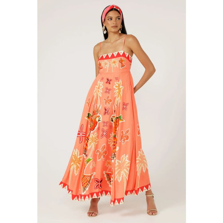 The Parrot Garden Midi Dress - Dress
