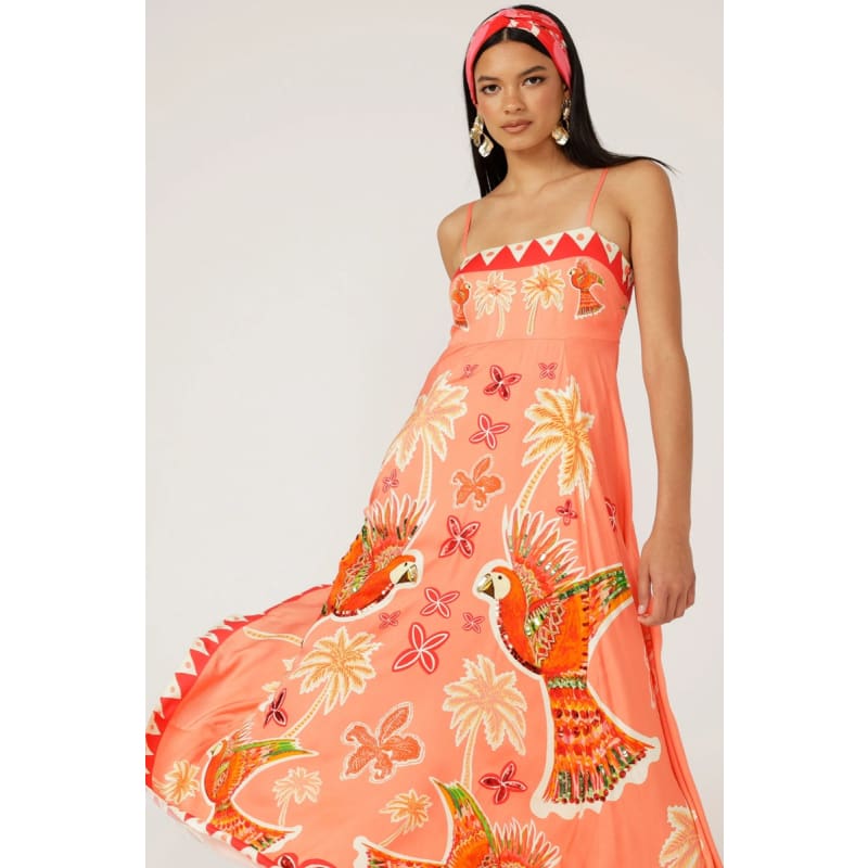 The Parrot Garden Midi Dress - Dress