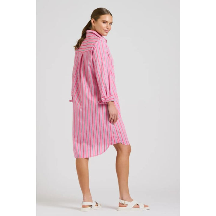 The Popover Shirt Dress | Pink Combo - Dress