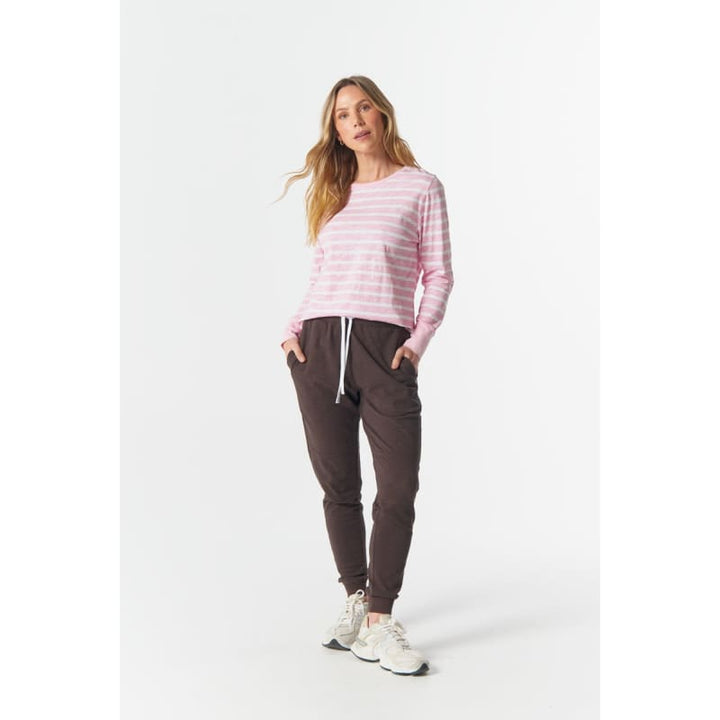 The Show Stopper Stripe Tee C13016 | White & Pink A Boo - Tops