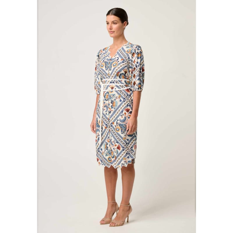 Theia Viscose Scallop Embroidered Dress | Petinos Floros - Dress
