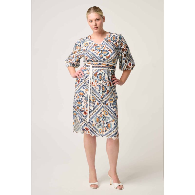 Theia Viscose Scallop Embroidered Dress | Petinos Floros - Dress