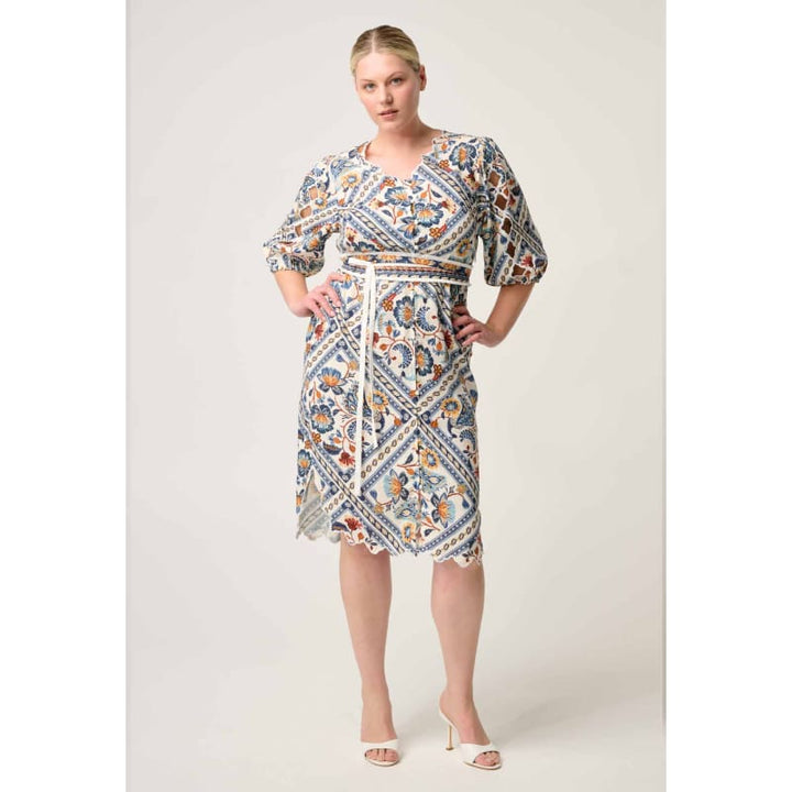 Theia Viscose Scallop Embroidered Dress | Petinos Floros - Dress