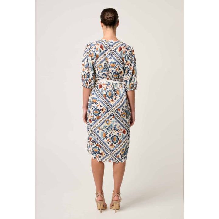 Theia Viscose Scallop Embroidered Dress | Petinos Floros - Dress