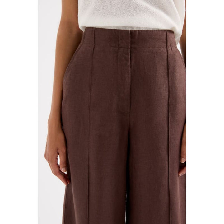 Theo Linen Pant | Chocolate - Bottoms