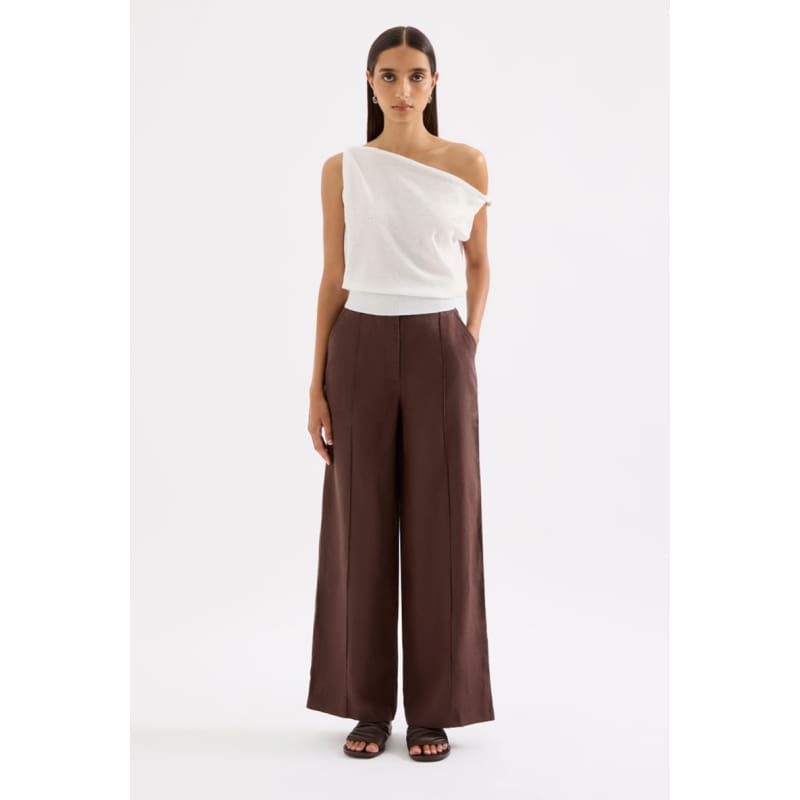 Theo Linen Pant | Chocolate - Bottoms