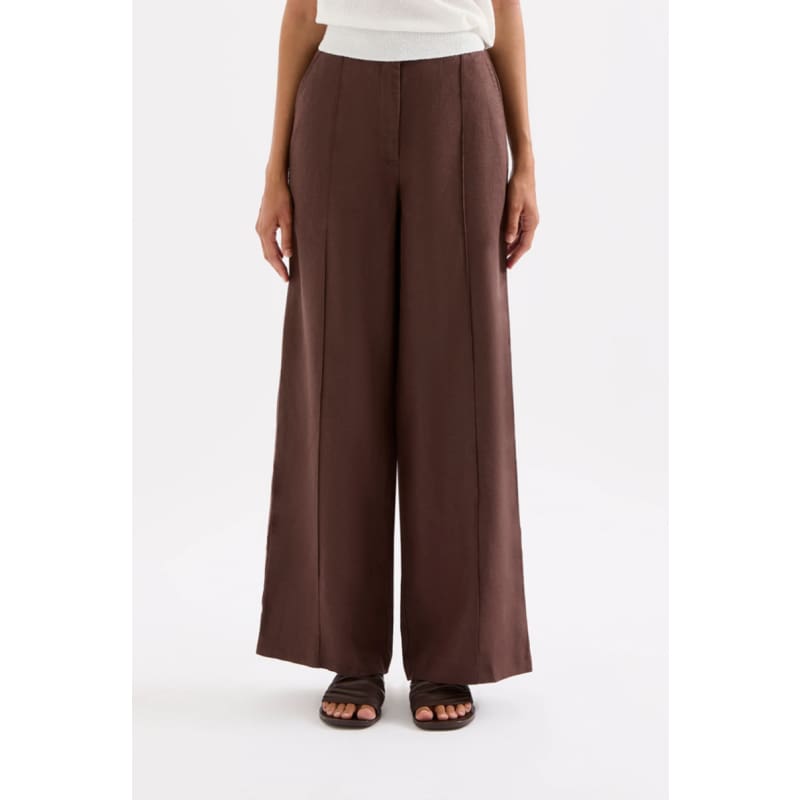 Theo Linen Pant | Chocolate - Bottoms