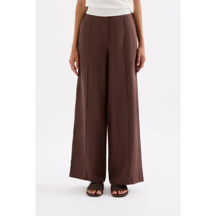 Theo Linen Pant | Chocolate - Bottoms