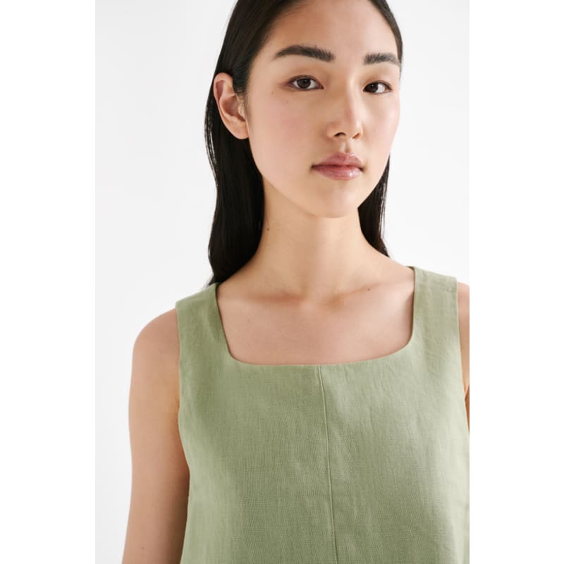 Thilda Linen Top | Sage - Tops