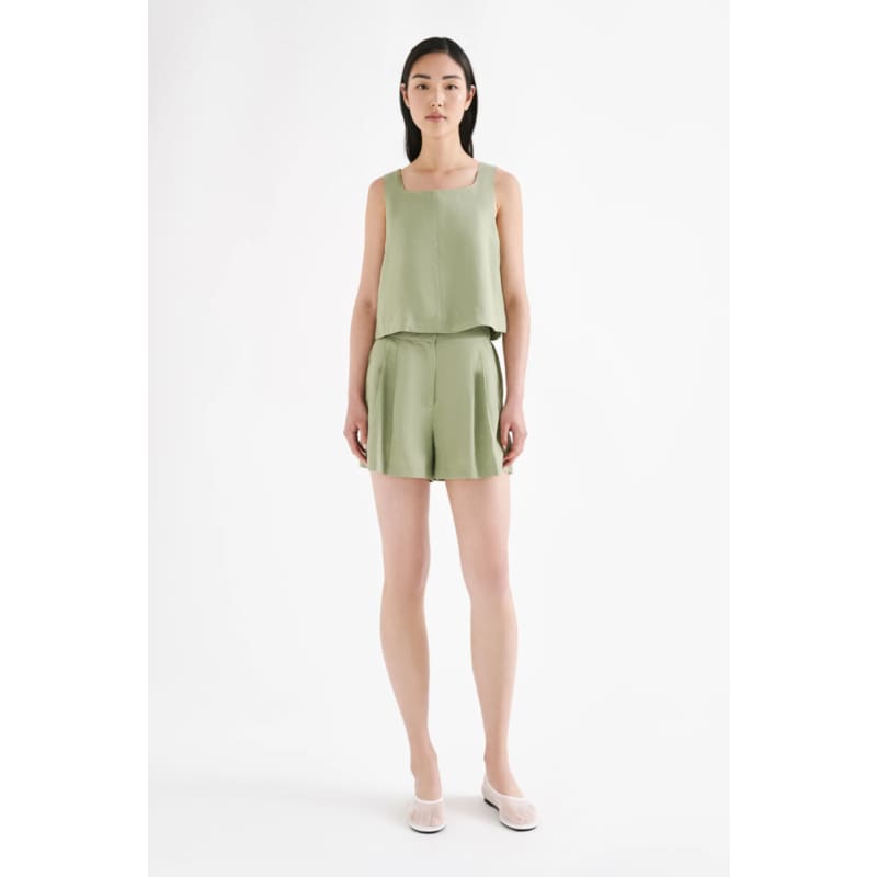 Thilda Tailored Short | Sage - Bottoms