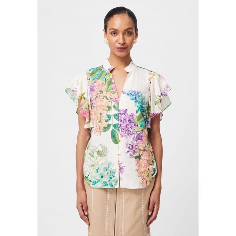 Tierra Linen Viscose Top | Wisteria Alba - Tops