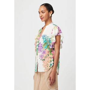 Tierra Linen Viscose Top | Wisteria Alba - Tops