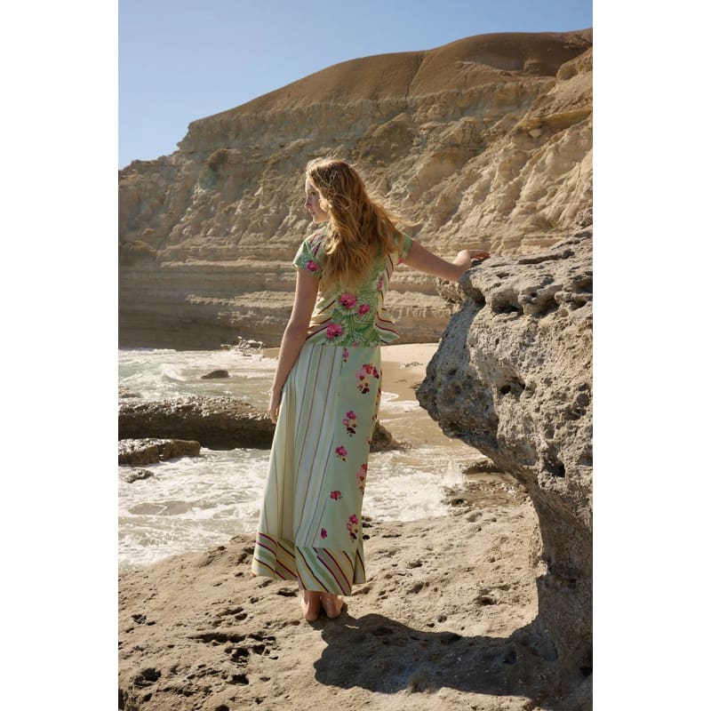 Tilla Denim Maxi Skirt | Meadow Multi - Bottoms