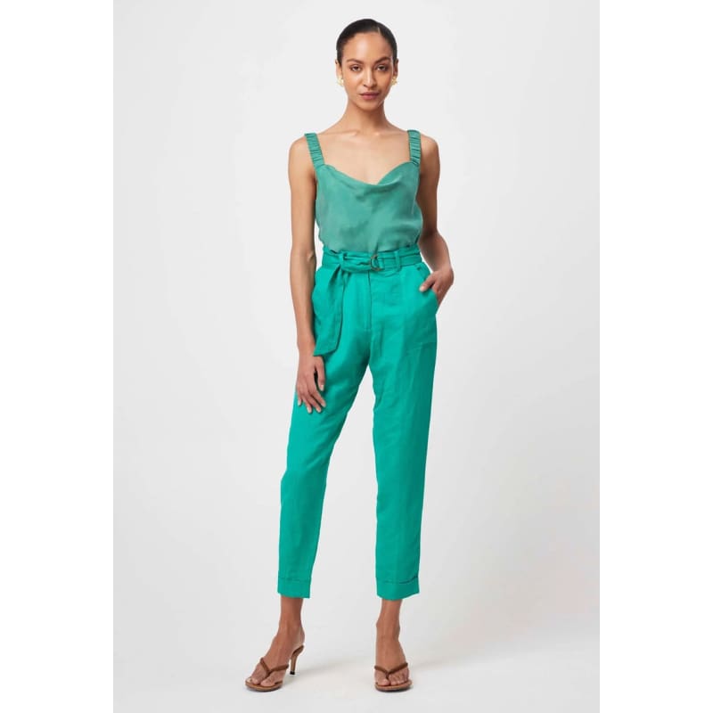 Transit Linen Viscose Pant | Bay Green - Bottoms