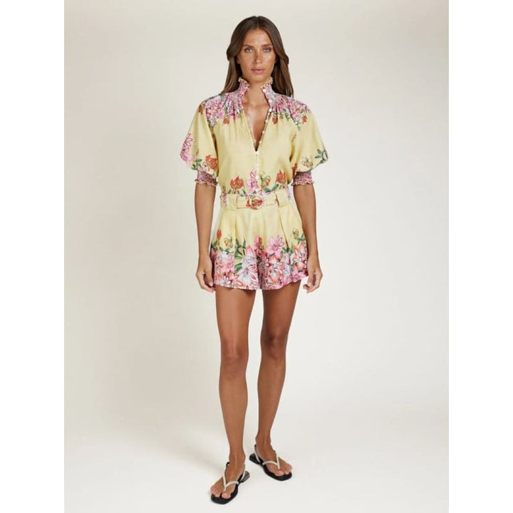 Tropic Blooms Short | Lemon - Bottoms