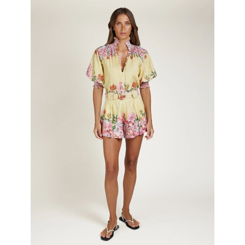 Tropic Blooms Top | Lemon - Tops