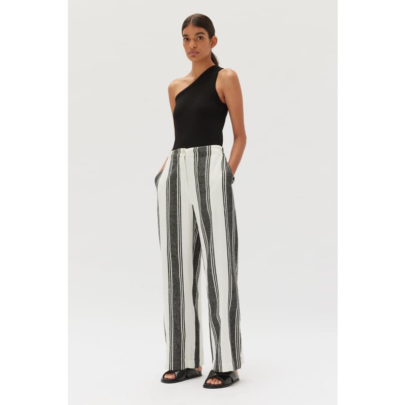 Tuscany Linen Stripe Pant - Bottoms