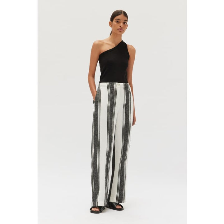 Tuscany Linen Stripe Pant - Bottoms