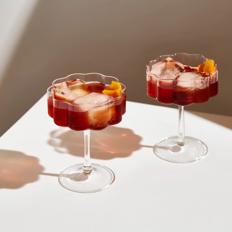 Two Wave Coupe Glasses Clear - Accessories