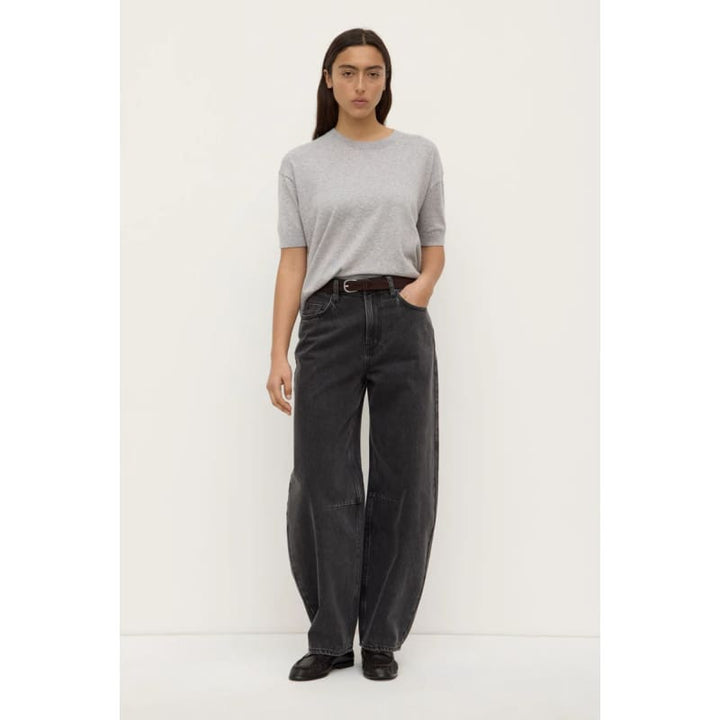 Vanya Cotton Cashmere Knit | Grey Marle - Tops