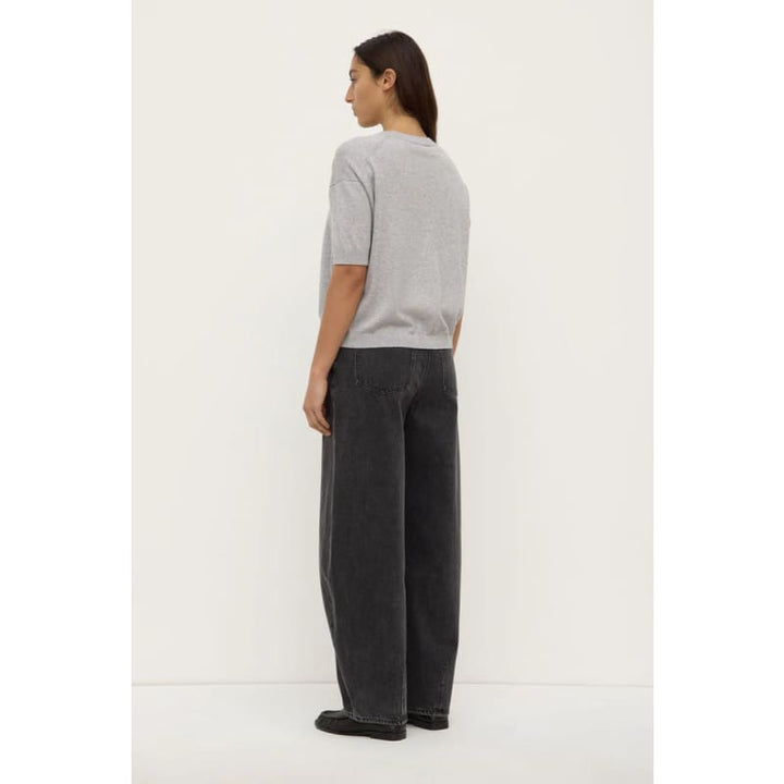 Vanya Cotton Cashmere Knit | Grey Marle - Tops
